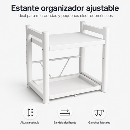 NovaGroup.ar Estante Ajustável para Micro-ondas com Bandeja Deslizante