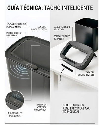 NovaGroup Tacho Inteligente 12L Sensor Automático Cierre Silencioso