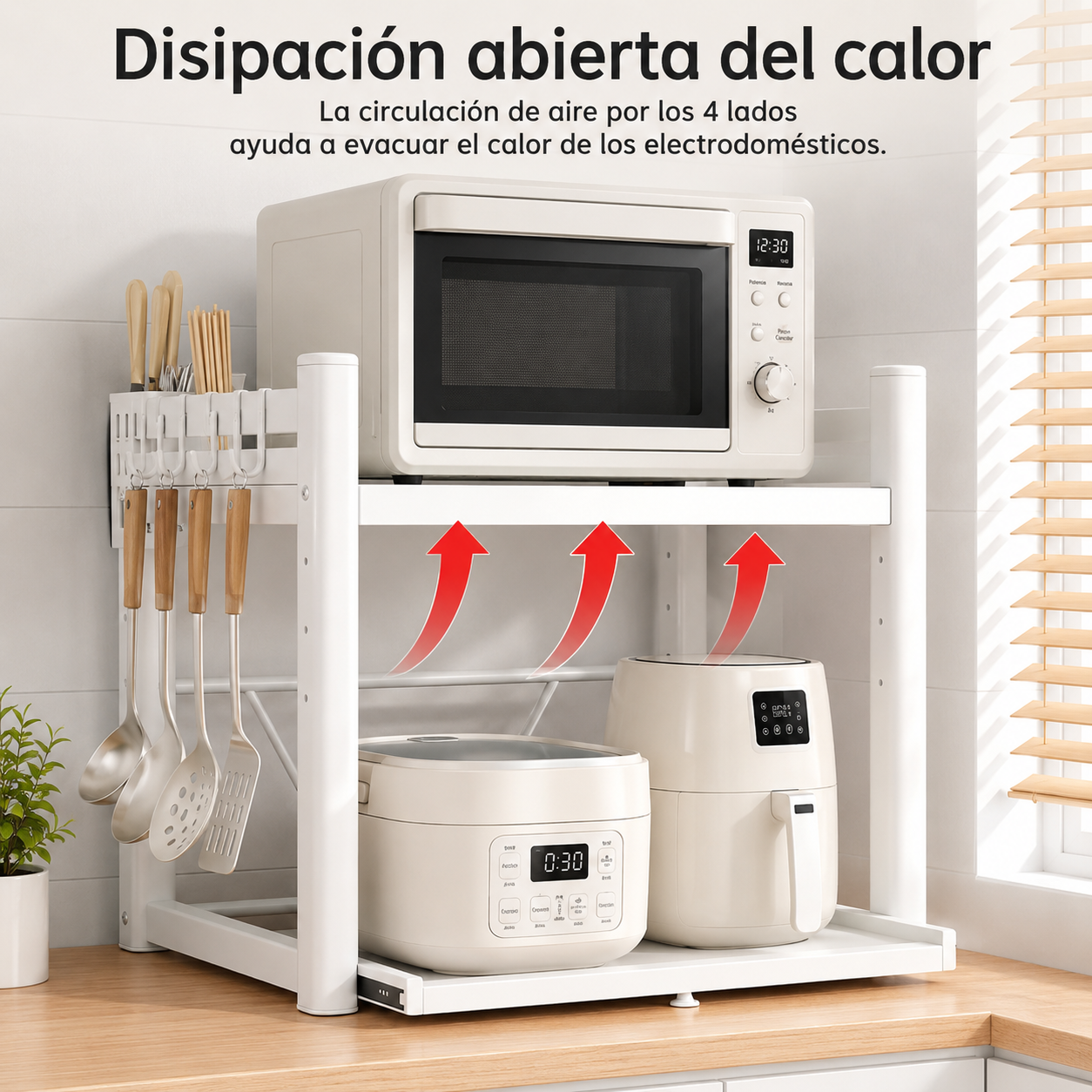NovaGroup.ar Estante Ajustável para Micro-ondas com Bandeja Deslizante